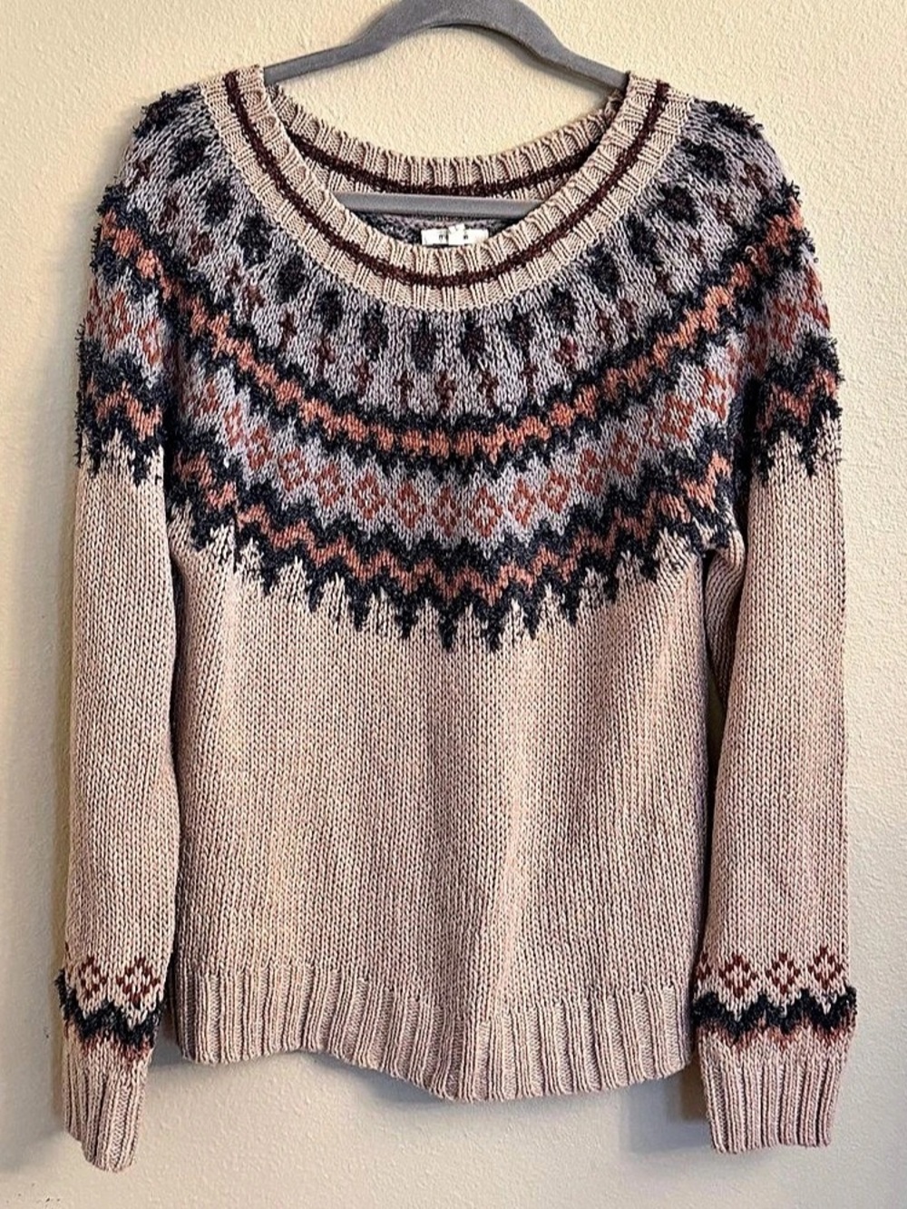 Maurices Fair Isle Geometric Knit Sweater Large